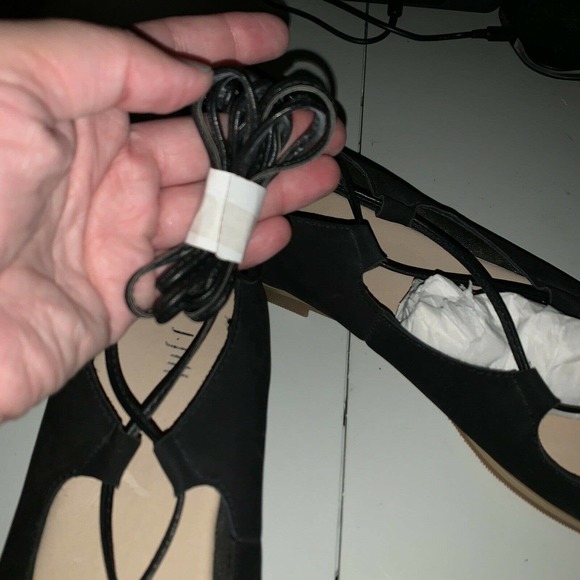 J.jill Sandal Black Ballet Style Lace Up Suede - Picture 6 of 9